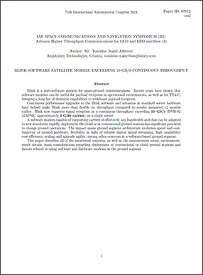 Blink Software Satellite Modem: Exceeding 10 Gb/s Continuous Throughput