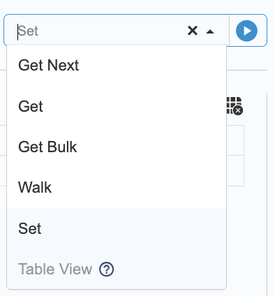 SNMP commands selection in Monica